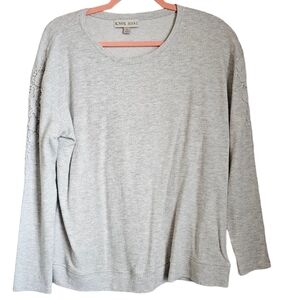 Super soft embroidered zig zag sweater womens size L